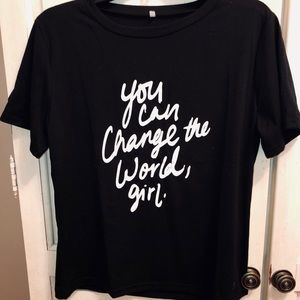 Black T-shirt With Cursive Lettering